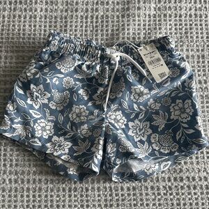 Floral Blue Kids Swim Shorts